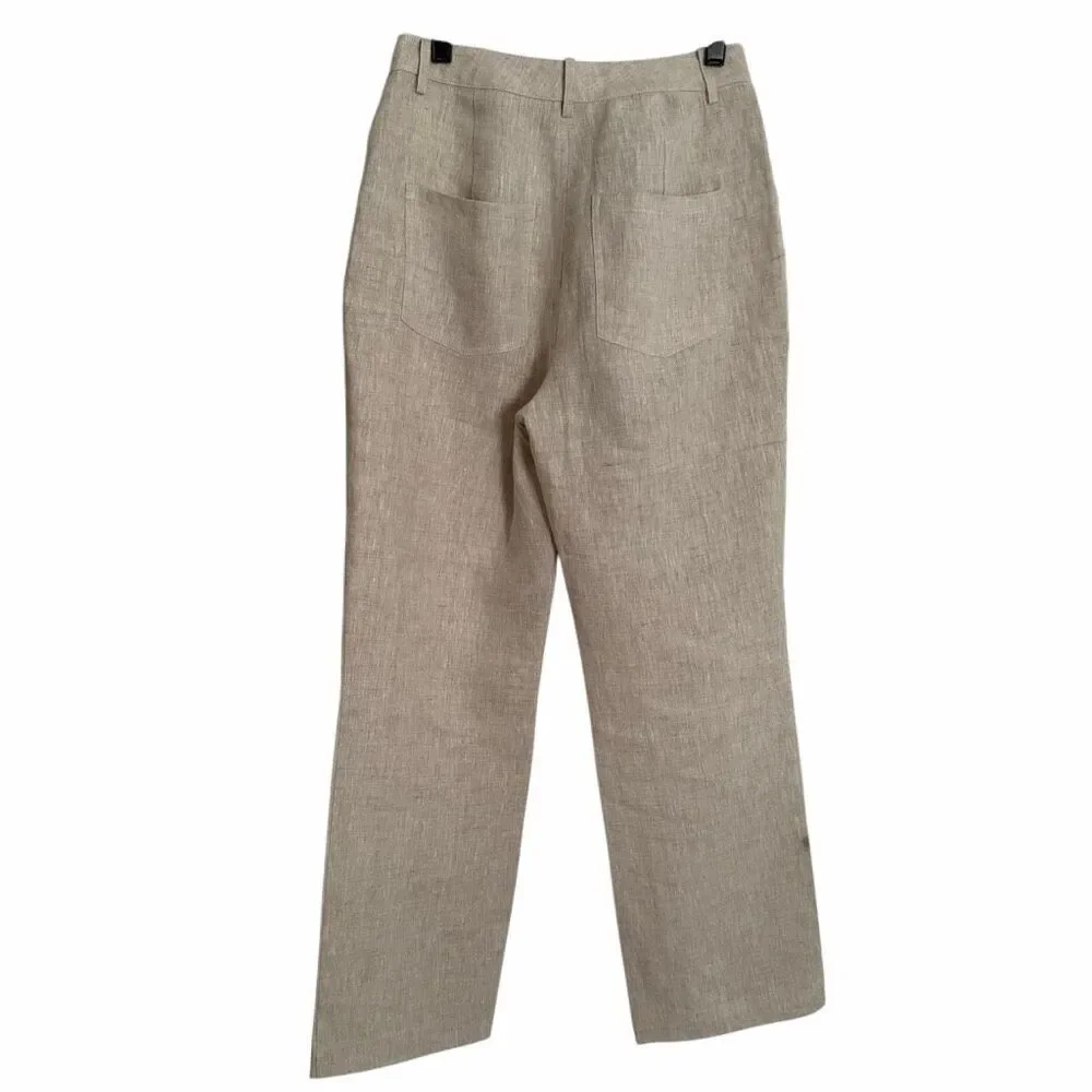 Reformation Freddie Linen Pants 4 Oatmeal - New with Tags